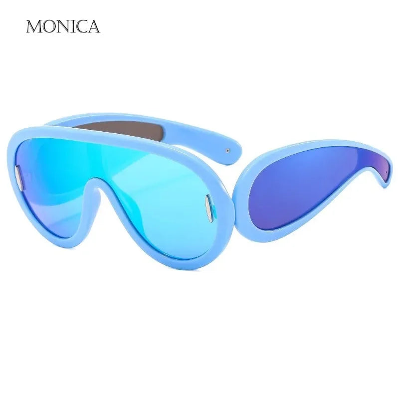 Femlion Colorful Mirror Punk Sunglasses UV400 Fashion Eyewear