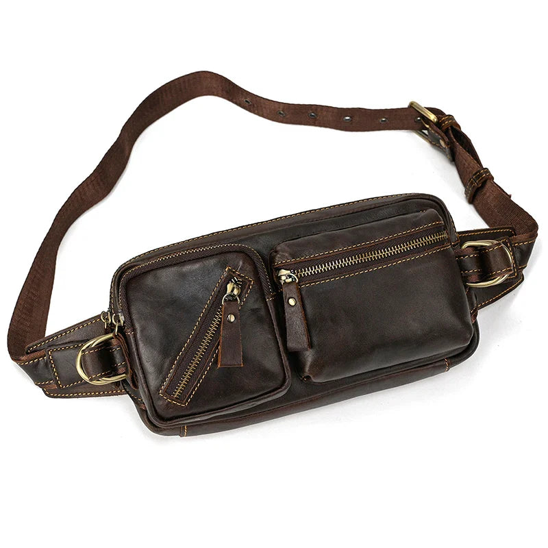 Femlion Dual Use Leather Waist Bag for Men