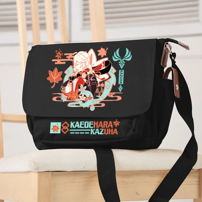 Femlion Anime Kazuha Zhong Li Shoulder Bag Crossbody Messenger for Fashion and Travel