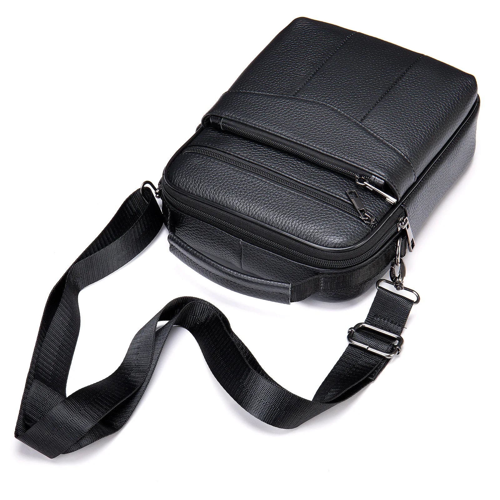 Femlion Men's Leather Crossbody Sling Bag for Phone Wallet Outdoor Small Package