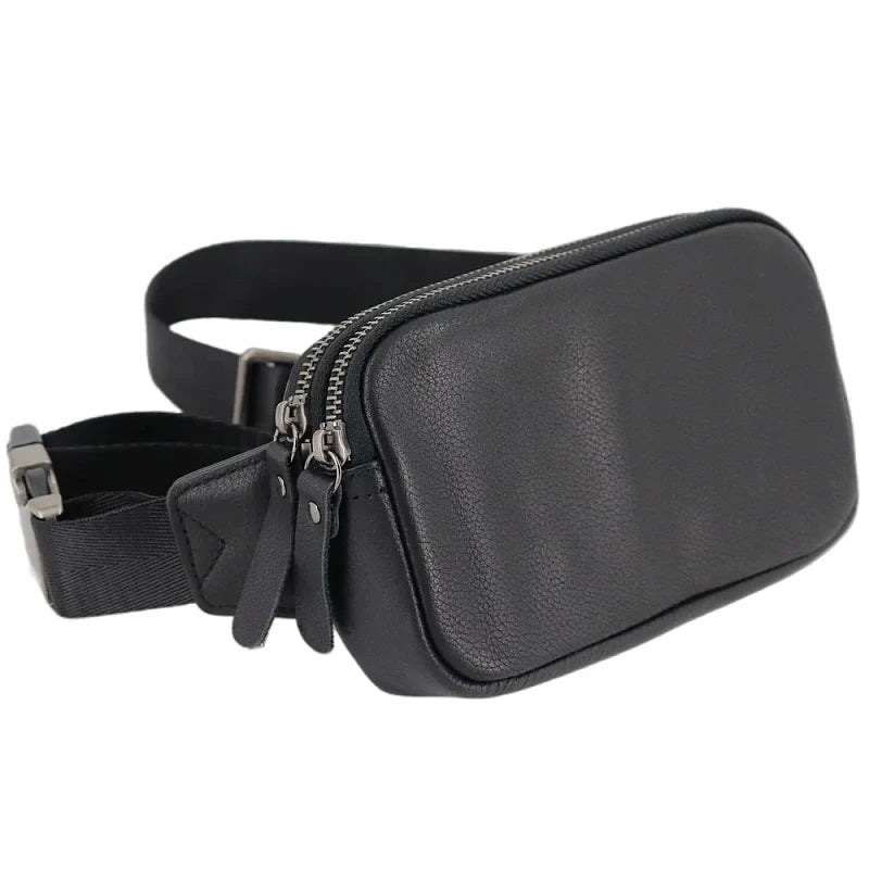 Femlion Genuine Leather Women's Multi-layer Fanny Pack Phone Pouch