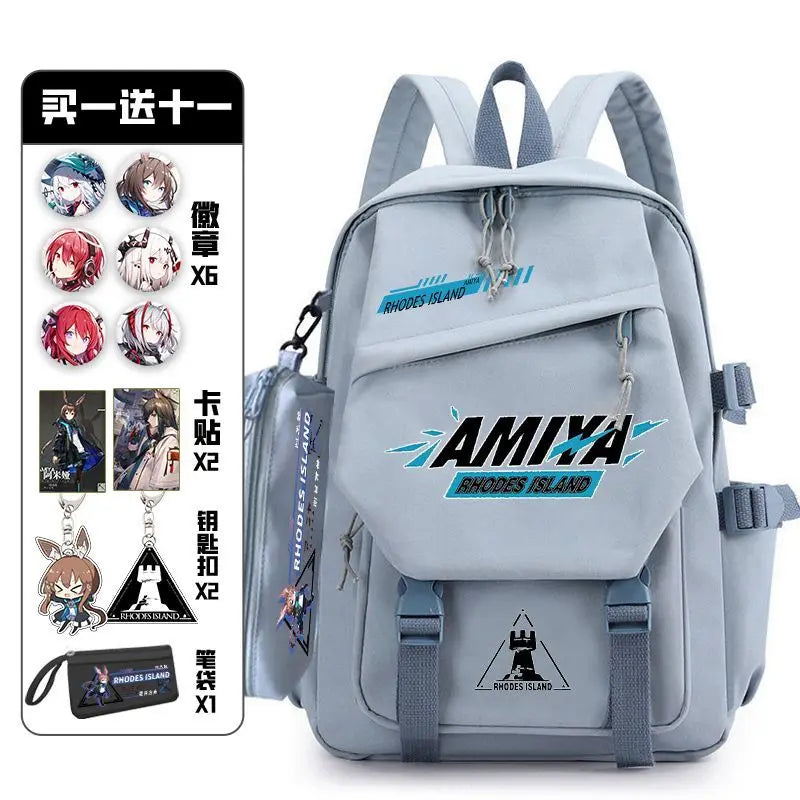 Femlion Pain Pack Badge Backpack for Teens - Waterproof Anime Schoolbag for Girls and Boys