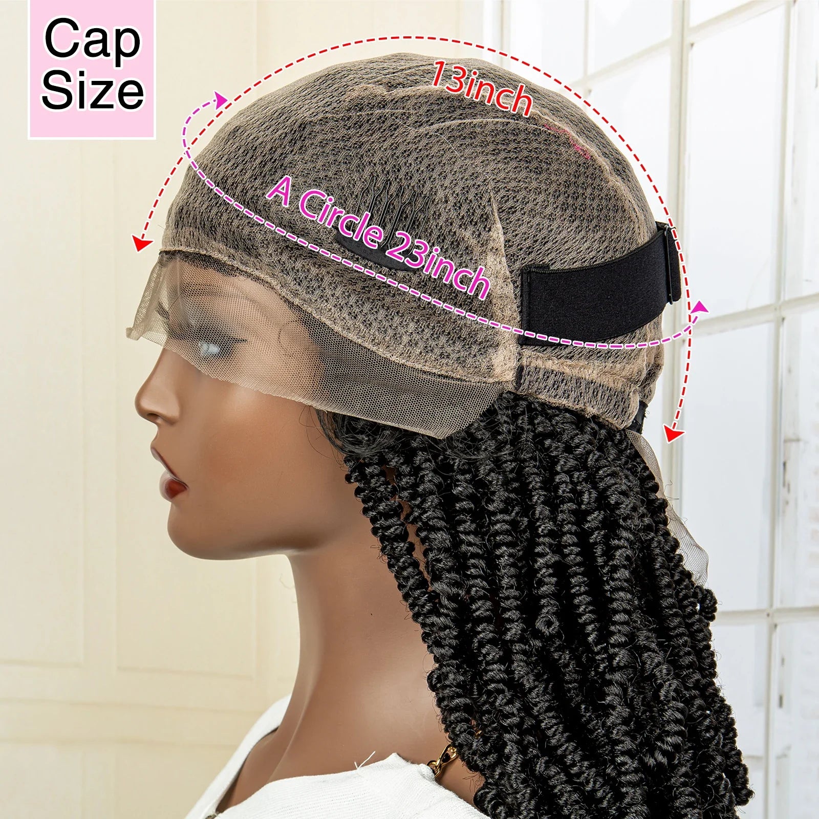 Femlion 16" Knotless Box Braids Synthetic Lace Front Wig