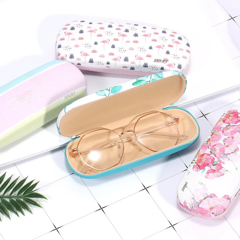 Femlion Printed Leather Glasses Case: Stylish Eyewear Protector & Travel Box