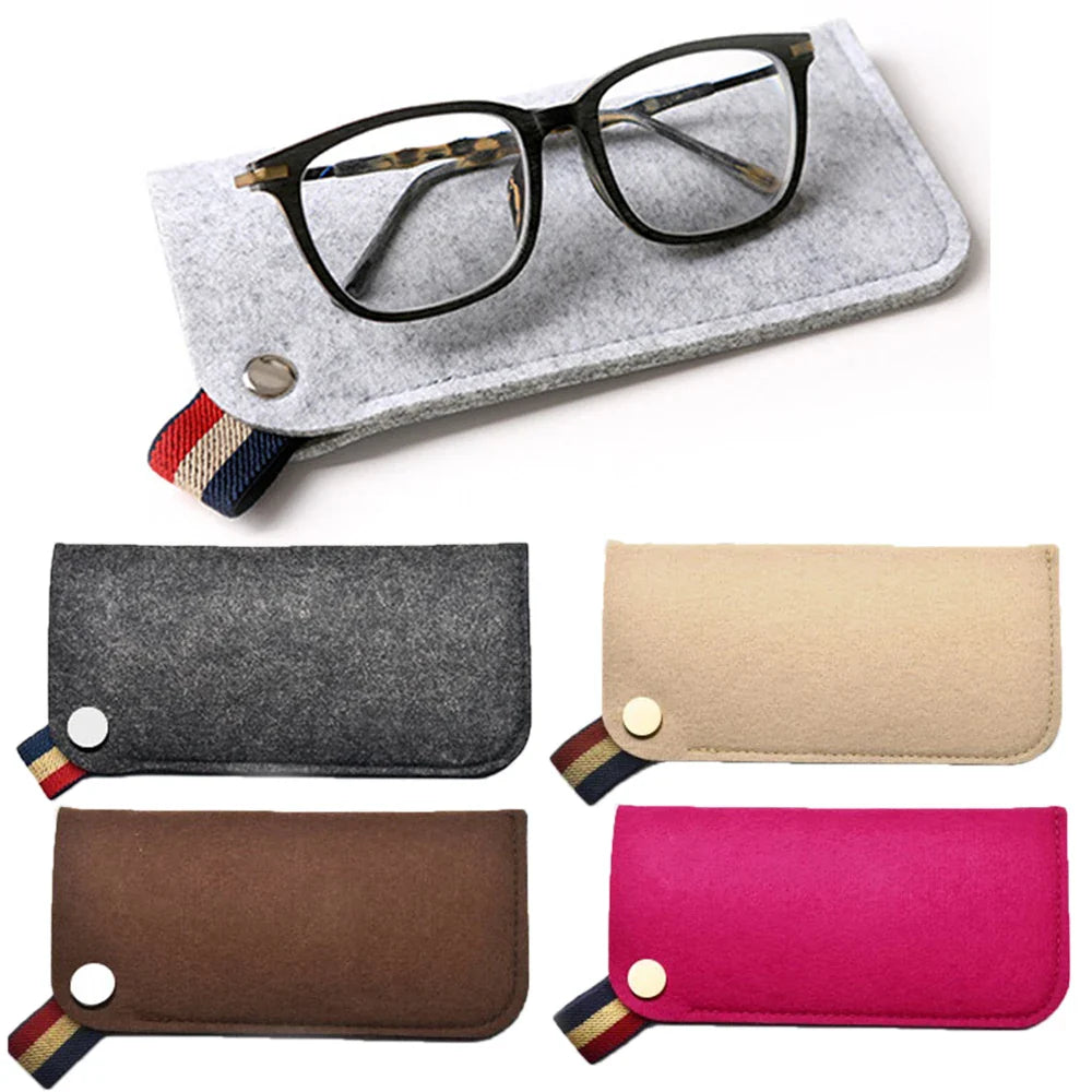 Femlion Candy Color Felt Sunglasses Case Soft Eyeglasses Bag Storage Box