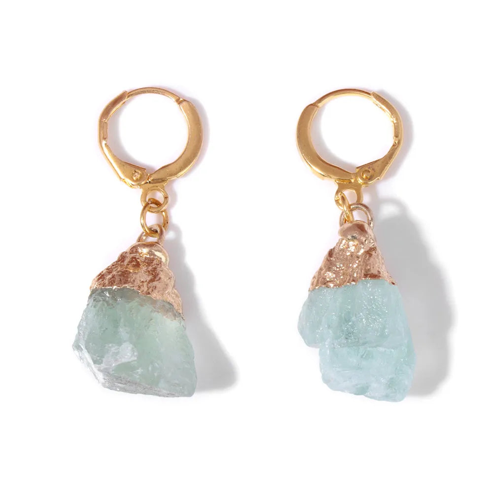 Femlion Quartz Drop Earrings: Natural Healing Stone, Fashion Jewelry for Women