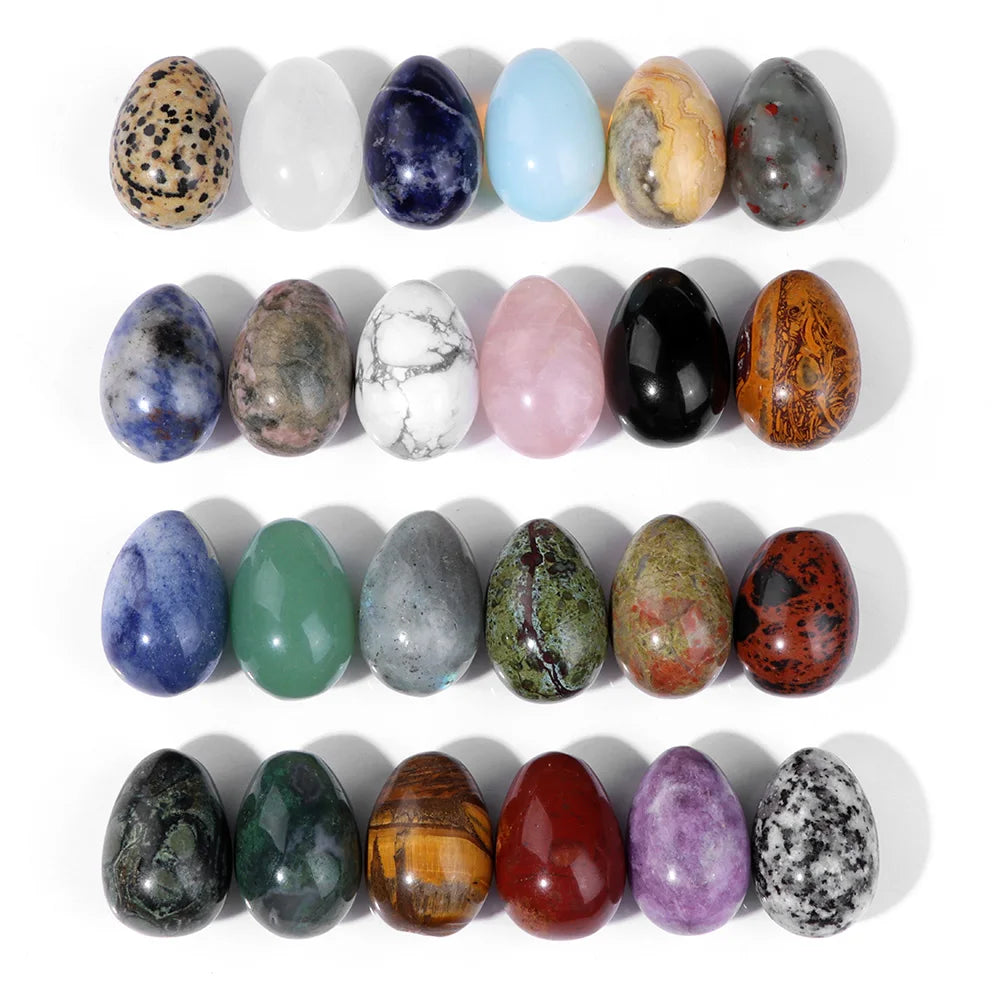 Femlion Natural Stone Agate Opal Crystal Eggs for Reiki Healing and Kegel Exercises