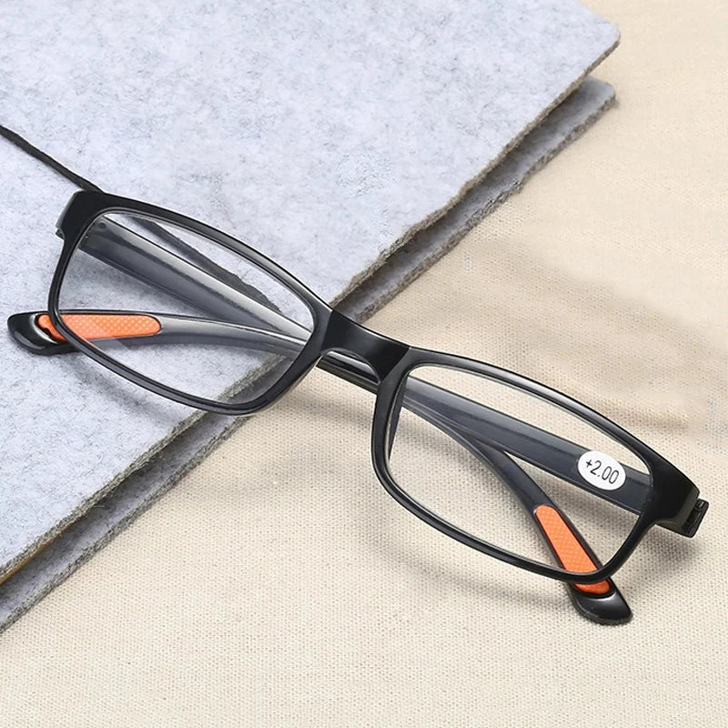 Femlion Ultralight Square Resin Lens Reading Glasses for Men and Women +1.0 to +4.0