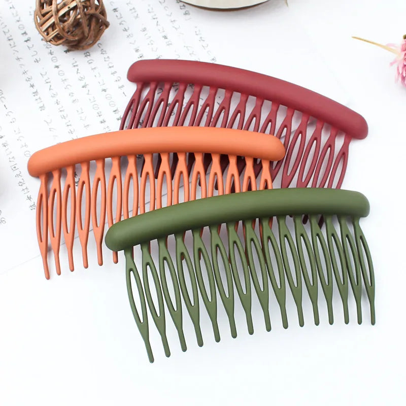 Femlion Matte Candy Color Hair Comb Clip Accessories for Women's Hairstyles