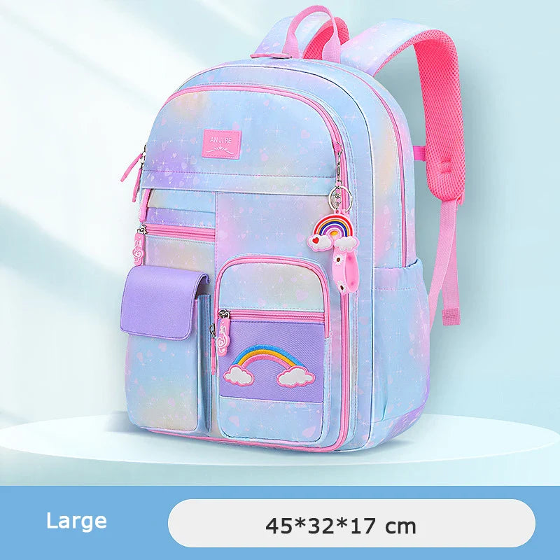 Femlion Rainbow Series Princess School Backpack for Girls