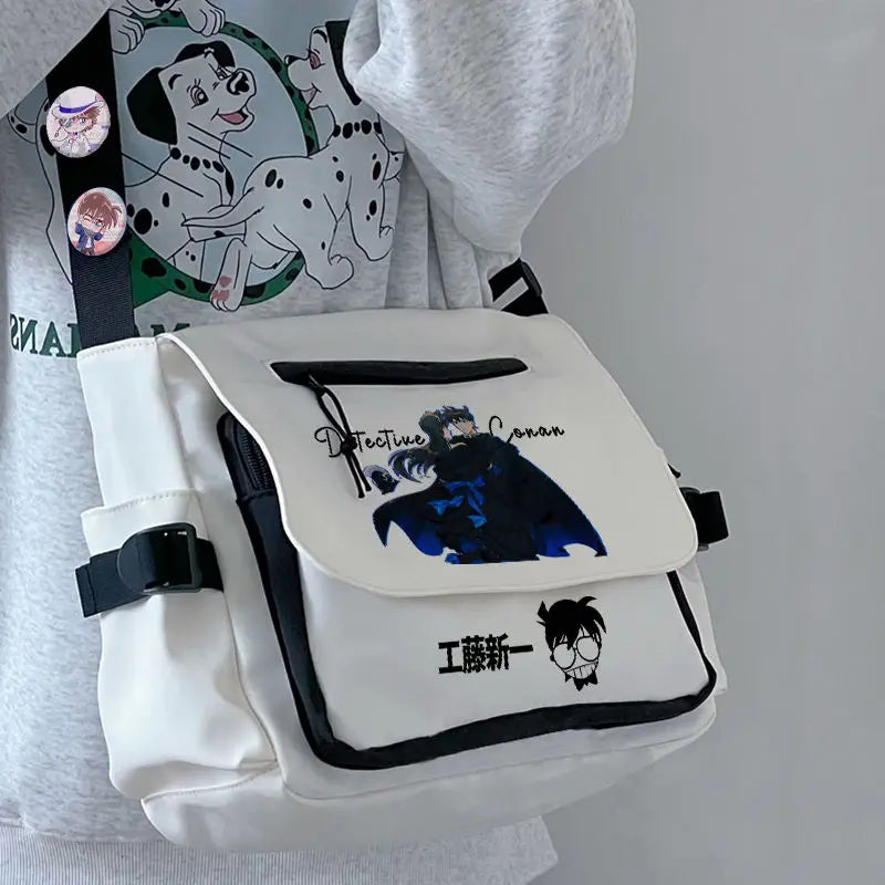 Femlion Detective Conan Shoulder Bag Set with Badges & Pendants