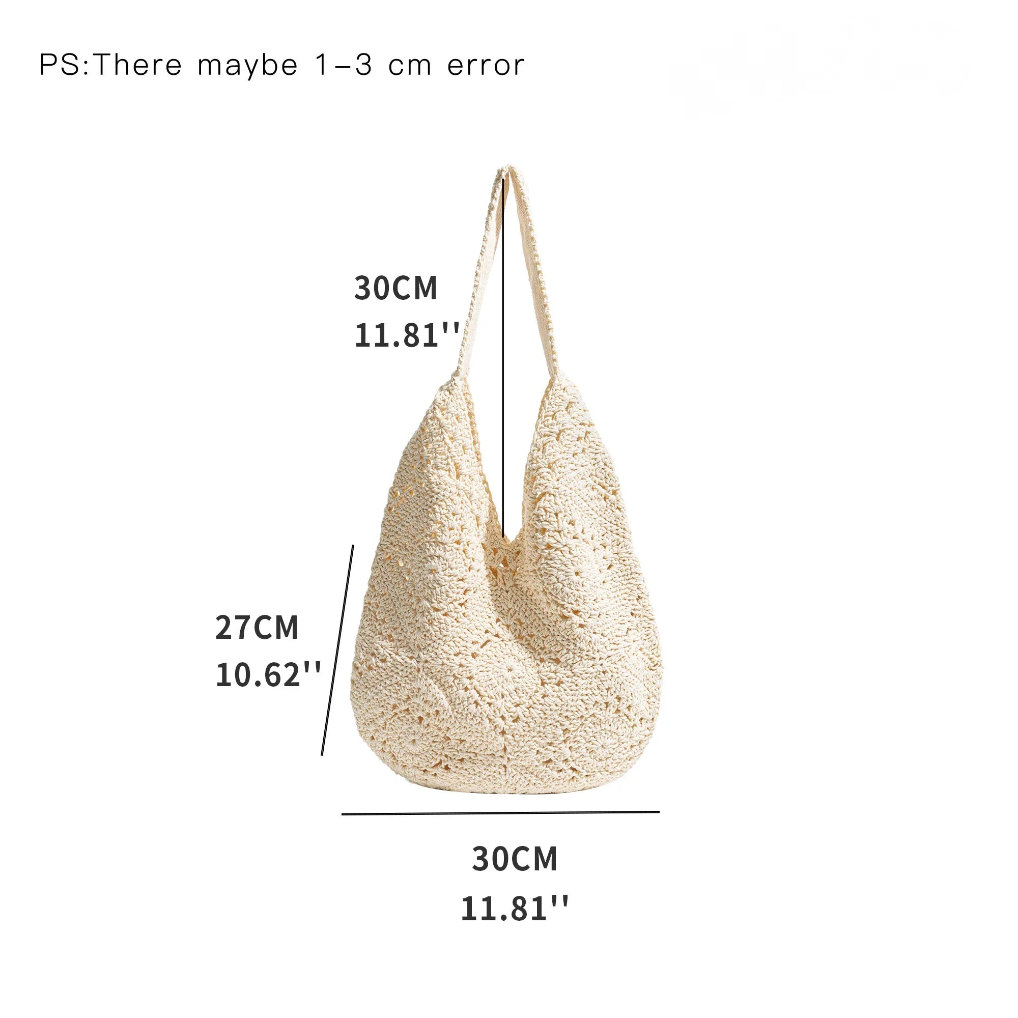 Femlion Lightweight Knitted White Beach Bag Tote Handbag for Women