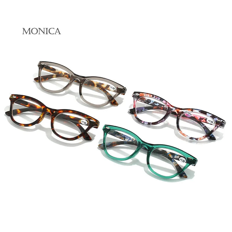 Femlion Round Reading Glasses Magnifier Diopter Presbyopic Glasses