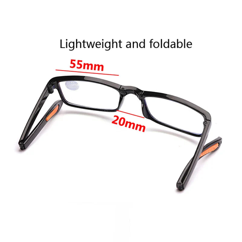 Femlion Retro Folding Anti-blue Light Reading Glasses +1.0 To +4.0