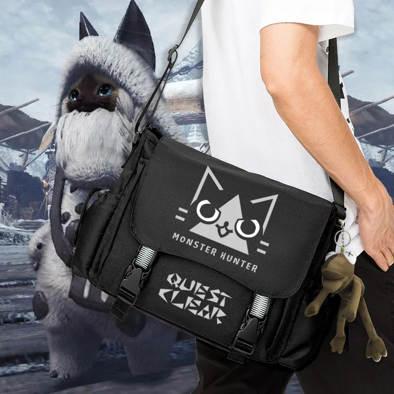 Femlion Monster Hunter Cosplay Crossbody Messenger Bag for Teenagers