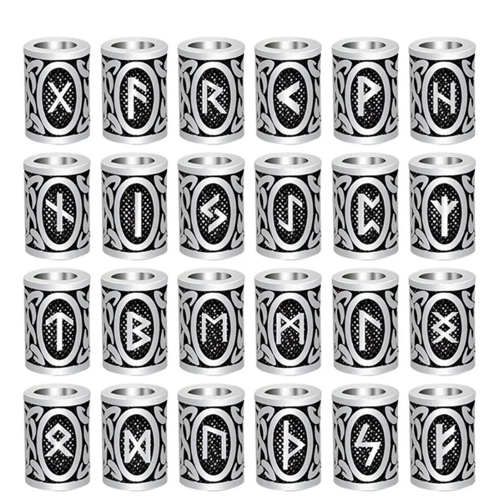 Femlion Viking Dreadlock Beads 3D Charms Hair Clip Hair Styling Tool 24pcs