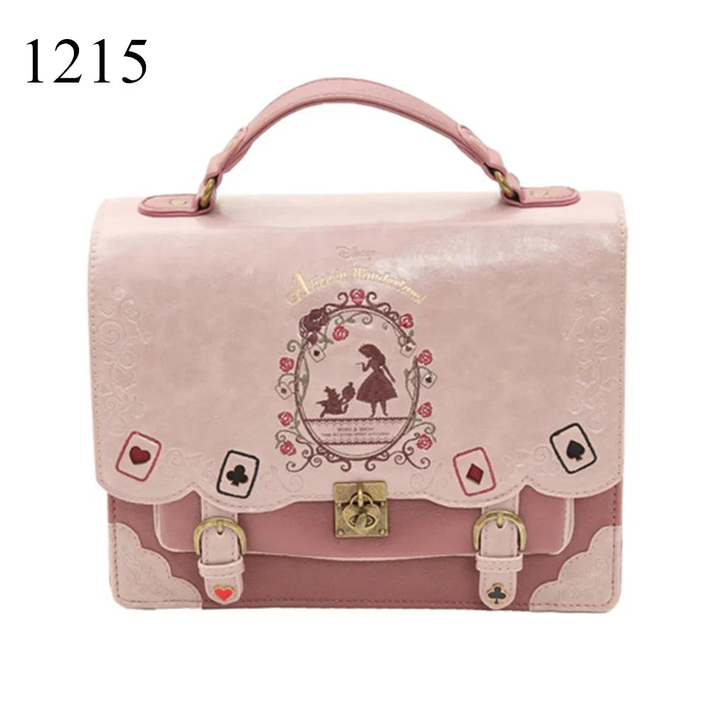 Femlion Wonderland Embroidery Tote Handbag for Women - Designer Lolita Bag