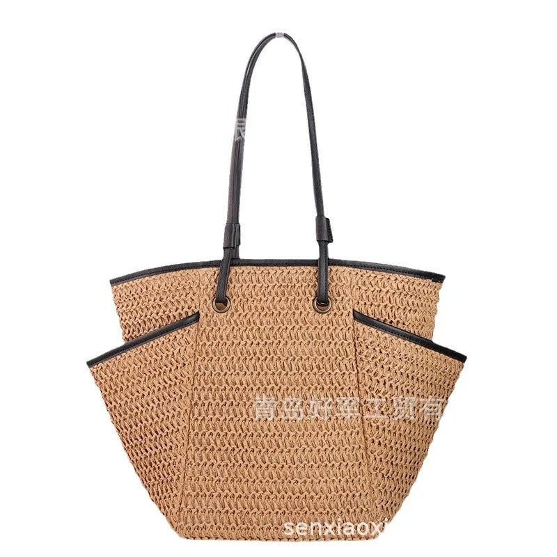 Femlion Phoenix Eye Straw Shoulder Woven Bag