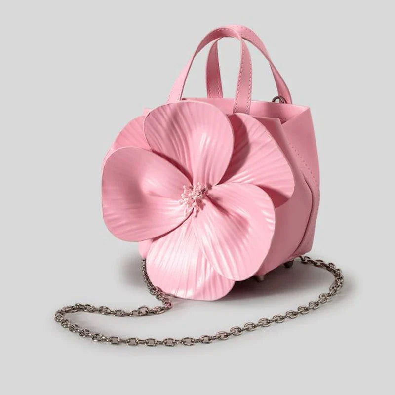 Femlion Pink Bucket Bag PU Leather Crossbody Purse Elegant Party Shoulder Bag