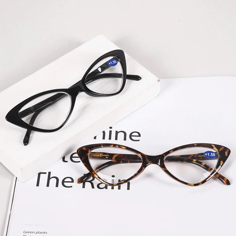 Femlion Retro Cat Eye Reading Glasses Women Small Frame Clear Lens Presbyopic Eyeglasses