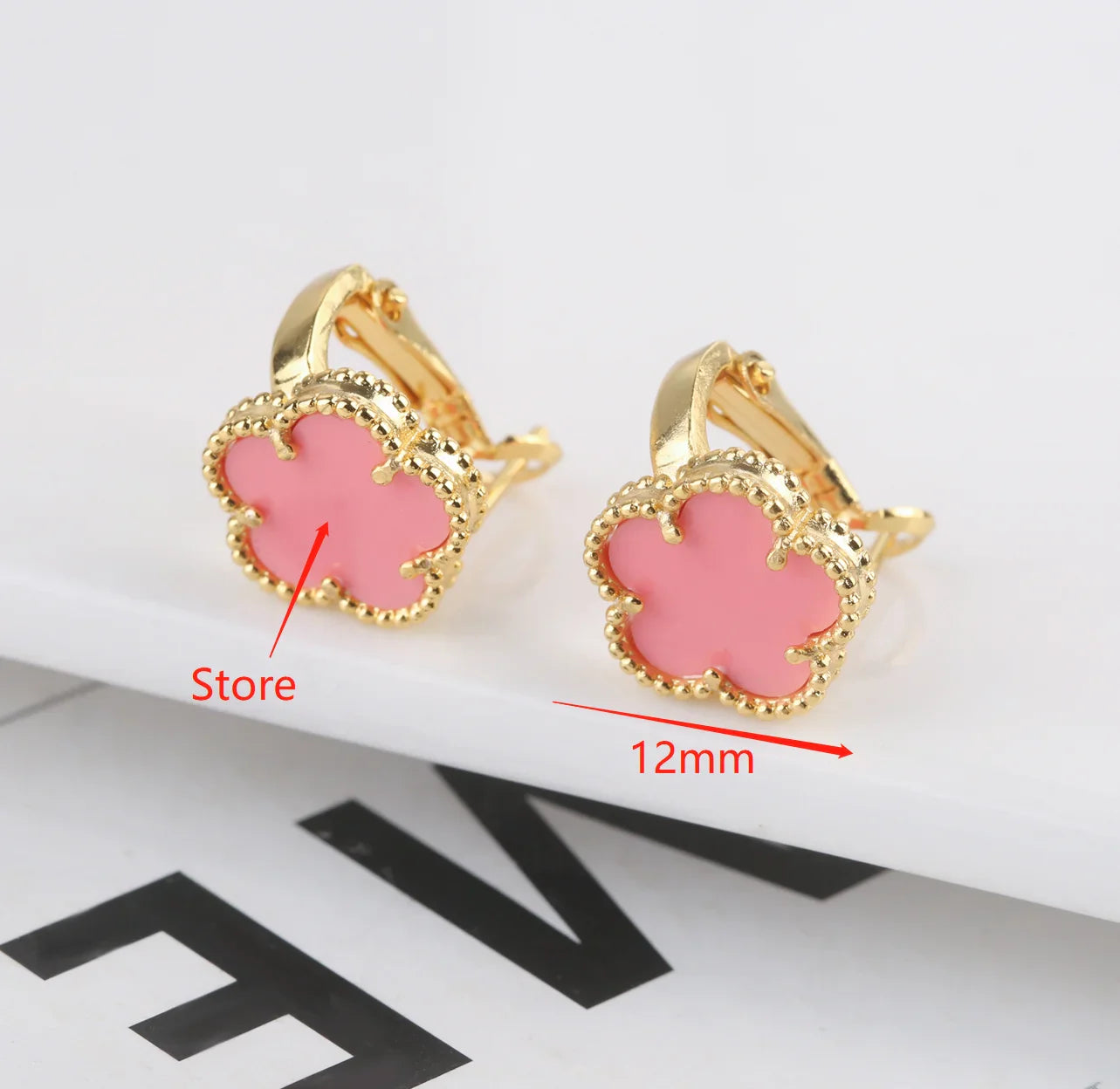 Femlion Plum Blossom Stone Earrings - Luxury Five-Leaf Flower Design for Women