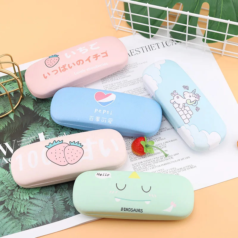 Femlion Cartoon Pattern Folding Sunglasses Case: Portable Eyewear Protector Cover