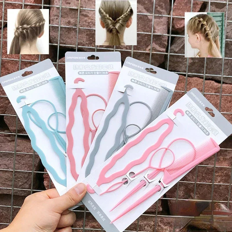 Femlion Hair Braiding Braider Twist Bun Barrettes Hair Clips DIY Styling Tools for Women