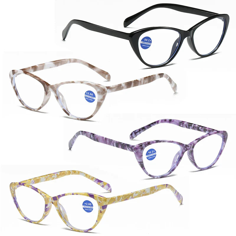 Femlion High Definition Anti Blue Light Cat Eyes Reading Glasses for Men and Women