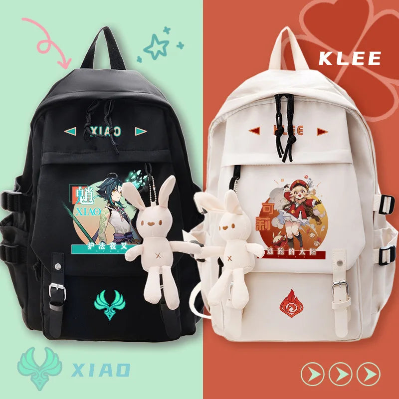 Femlion Lumine Backpack: Anime Genshin Impact Schoolbag for Teens, Boys, Girls