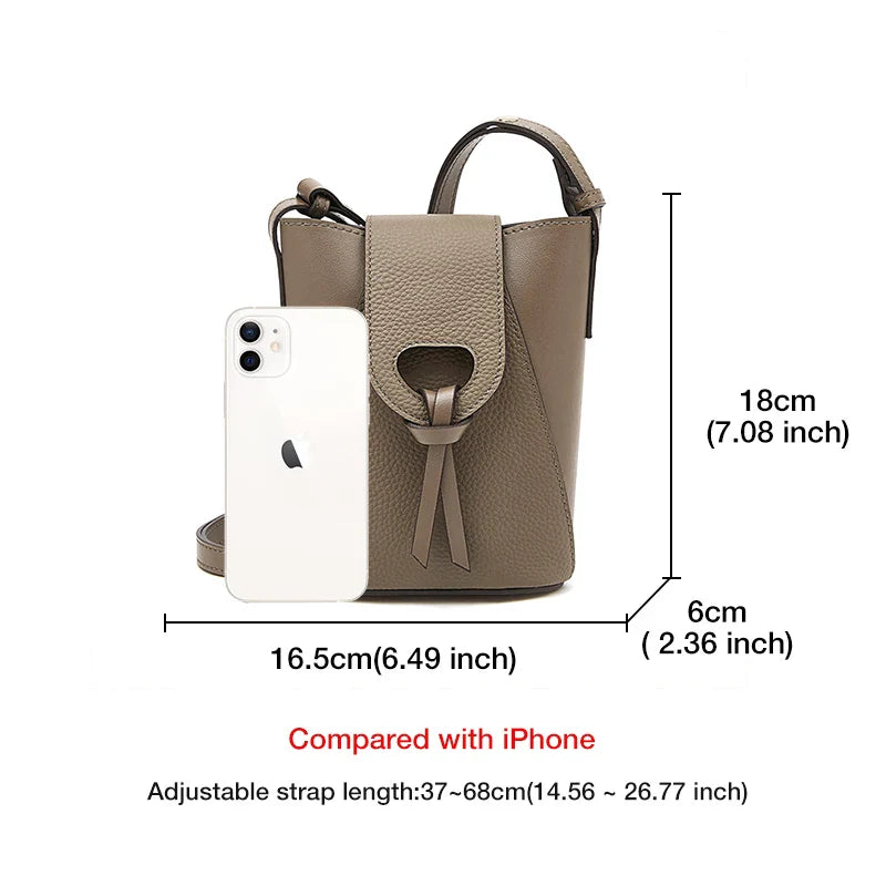 Femlion Mini Phone Bag: Stylish Crossbody in High-Quality Split Leather