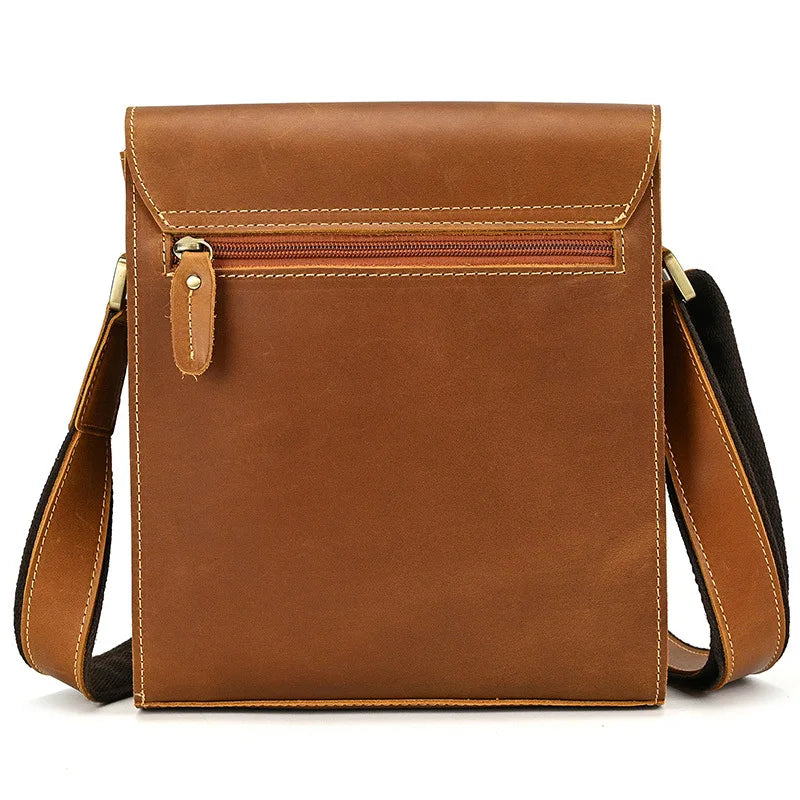 Femlion Classic Leather Shoulder Messenger Bag for Men