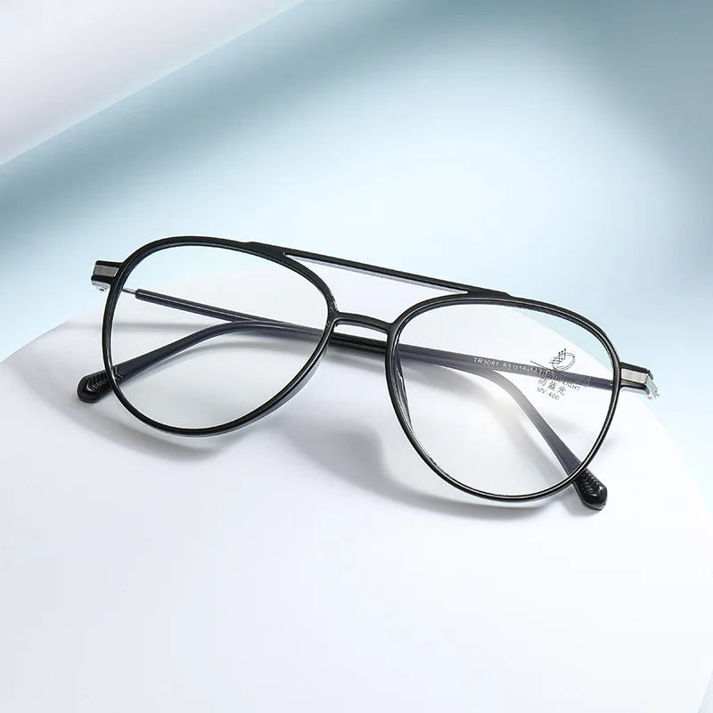 Femlion Retro TR90 Glasses Frame | Custom Prescription | Unisex Trendy Double Beam Frame