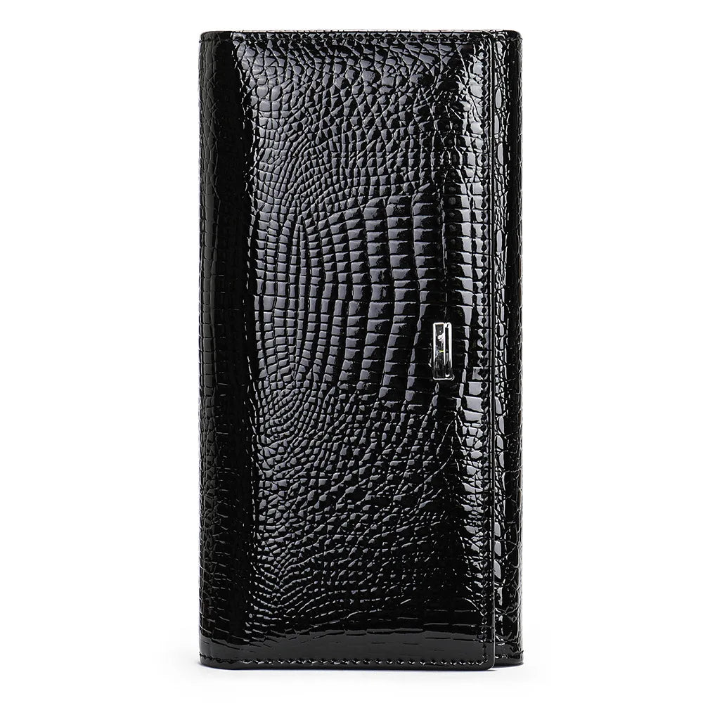 Femlion Genuine Leather Luxury Style Women's Long Wallet with Card Holders.