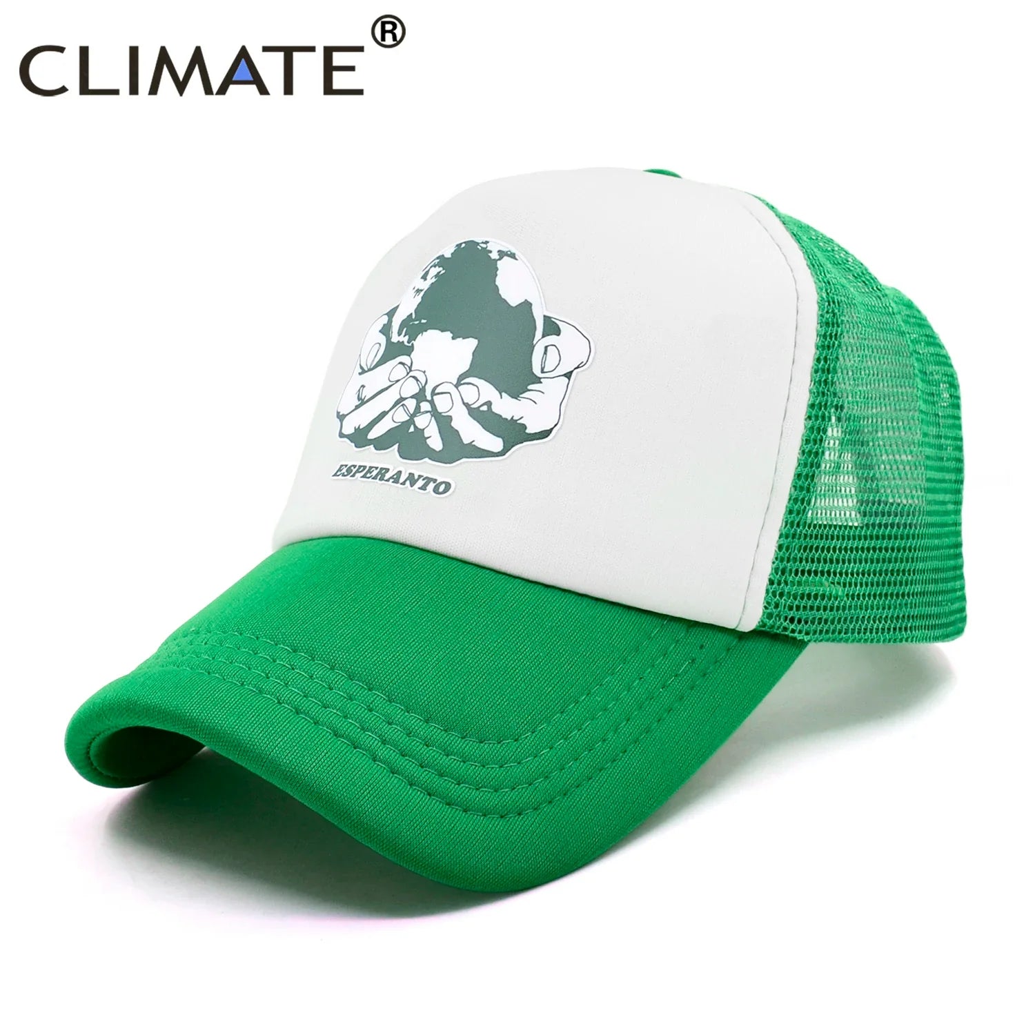 Femlion Green Mesh Trucker Cap Esperantisto Summer Hat