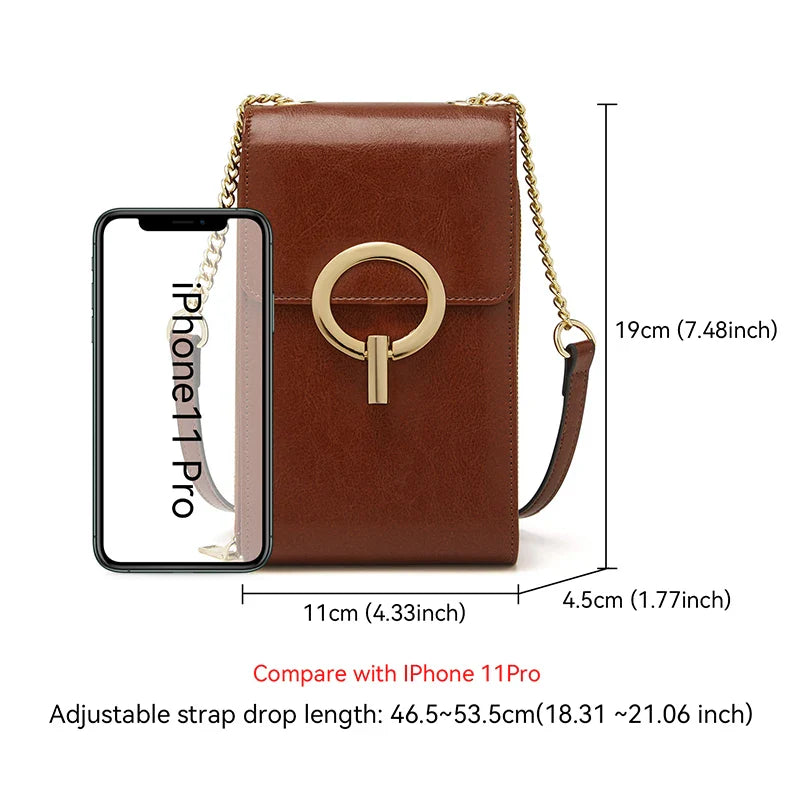 Femlion PU Leather Crossbody Bag - Stylish Small Messenger Shoulder Bag for Girls