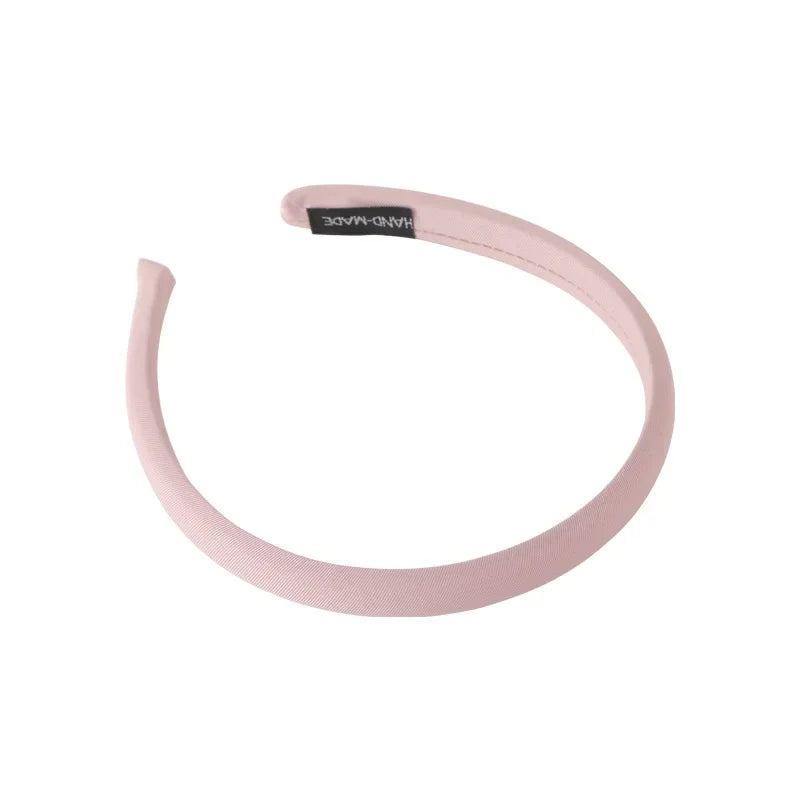 Femlion Thin Pink Satin Headband for Girls & Women - Simple Vintage Hair Hoop