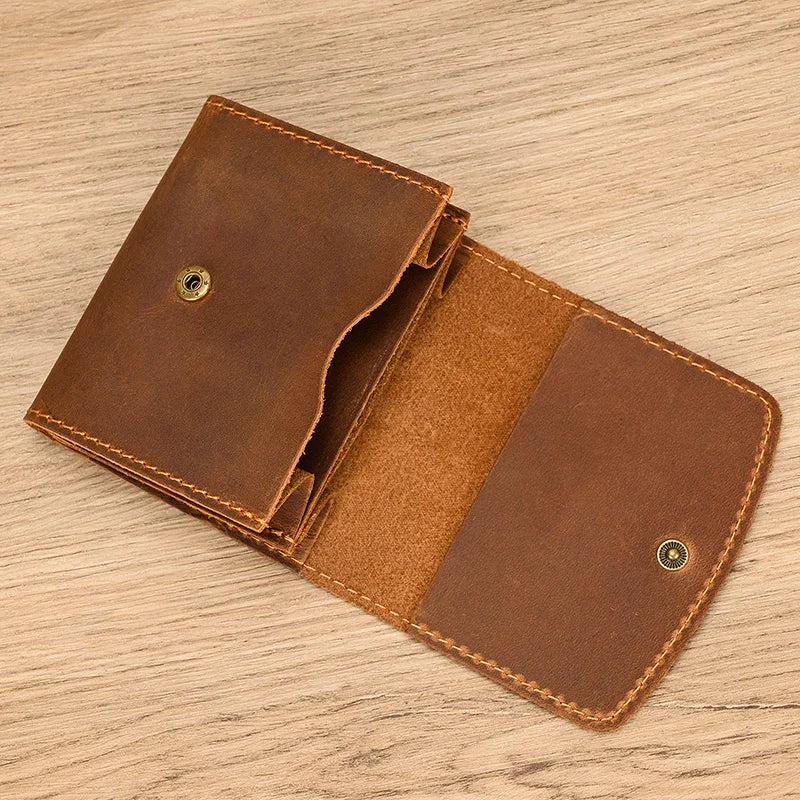 Femlion Genuine Leather Coin Purse Wallet for Men and Women