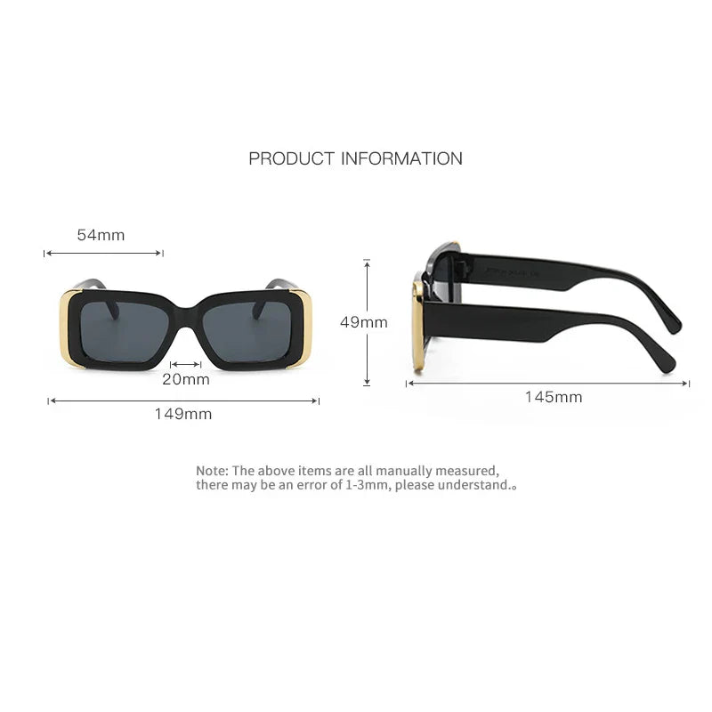 Femlion Retro Square Sunglasses UV400 Gradient Shades Women Men Fashion Glass