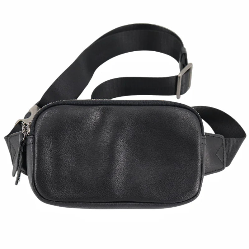 Femlion Genuine Leather Women's Multi-layer Fanny Pack Phone Pouch