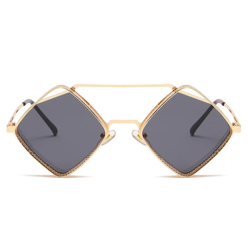 Femlion Retro Metal Hollow Frame Steampunk Sunglasses UV400 High Quality Fashion Glasses