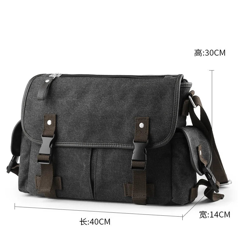 Femlion Canvas Casual One Shoulder Bag for Men