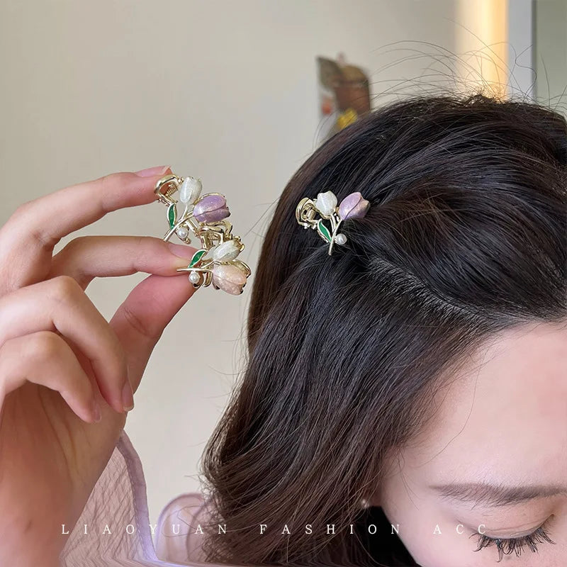 Femlion Tulip Hair Claw Clip - Elegant Hair Accessory for Girls and Women