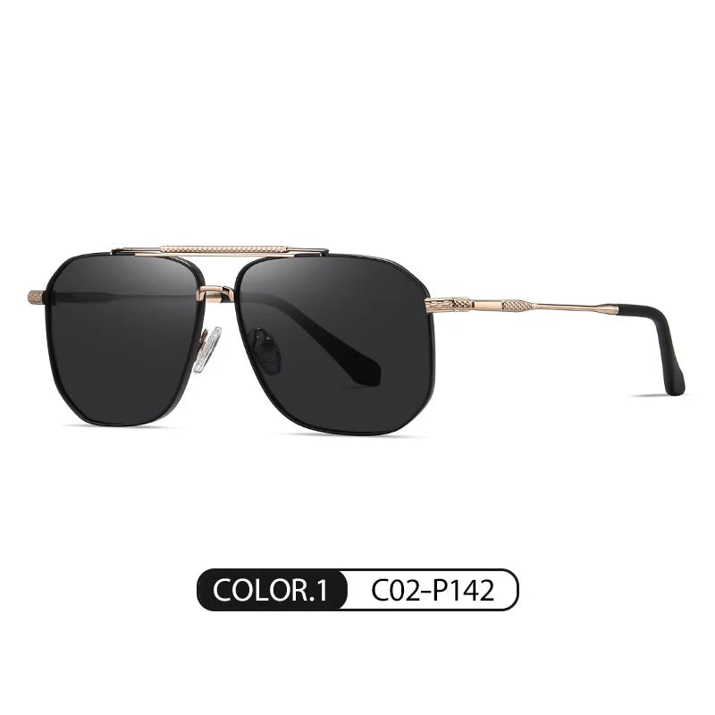 Femlion Polarized Myopia Glasses Men Sunglasses Vintage Customized Prescription Square Frame