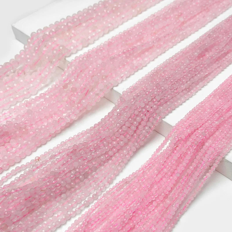 Faceted Pink Crystal & Rose Quartz Beads for Jewelry Making - Femlion