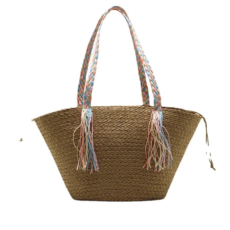 Femlion Paper Straw Woven Shoulder Bag