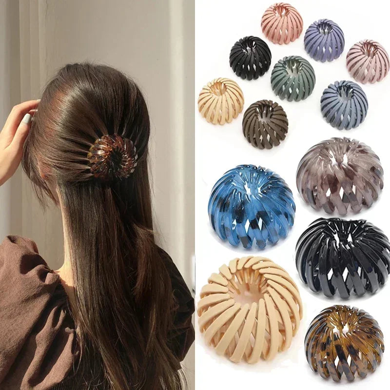 Femlion Ponytail Hair Rings Clips Bird Nest Shaped Hairpin Braider Tool Hair Accessories