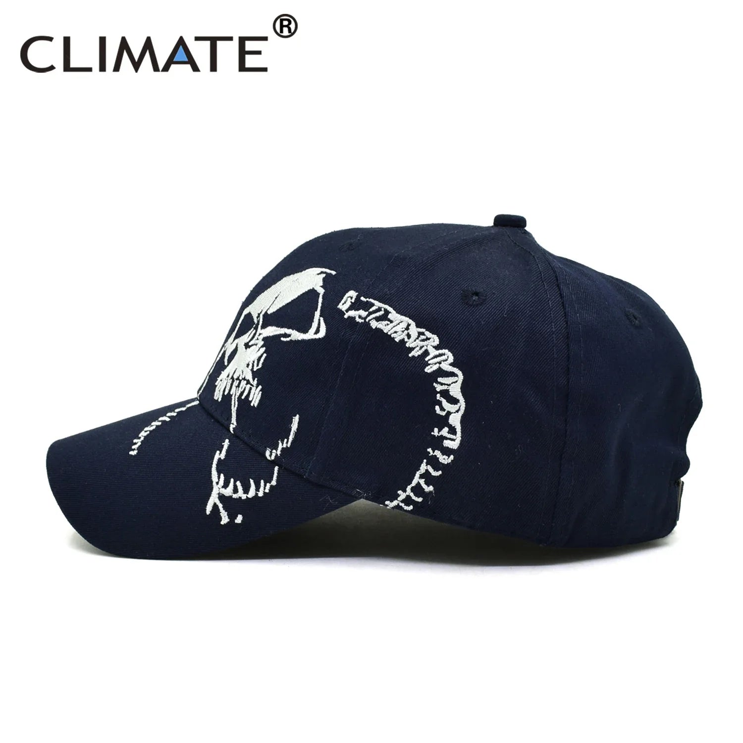 Femlion Black Skull Embroidered Baseball Cap for Men - Cool Cotton Sport Hat