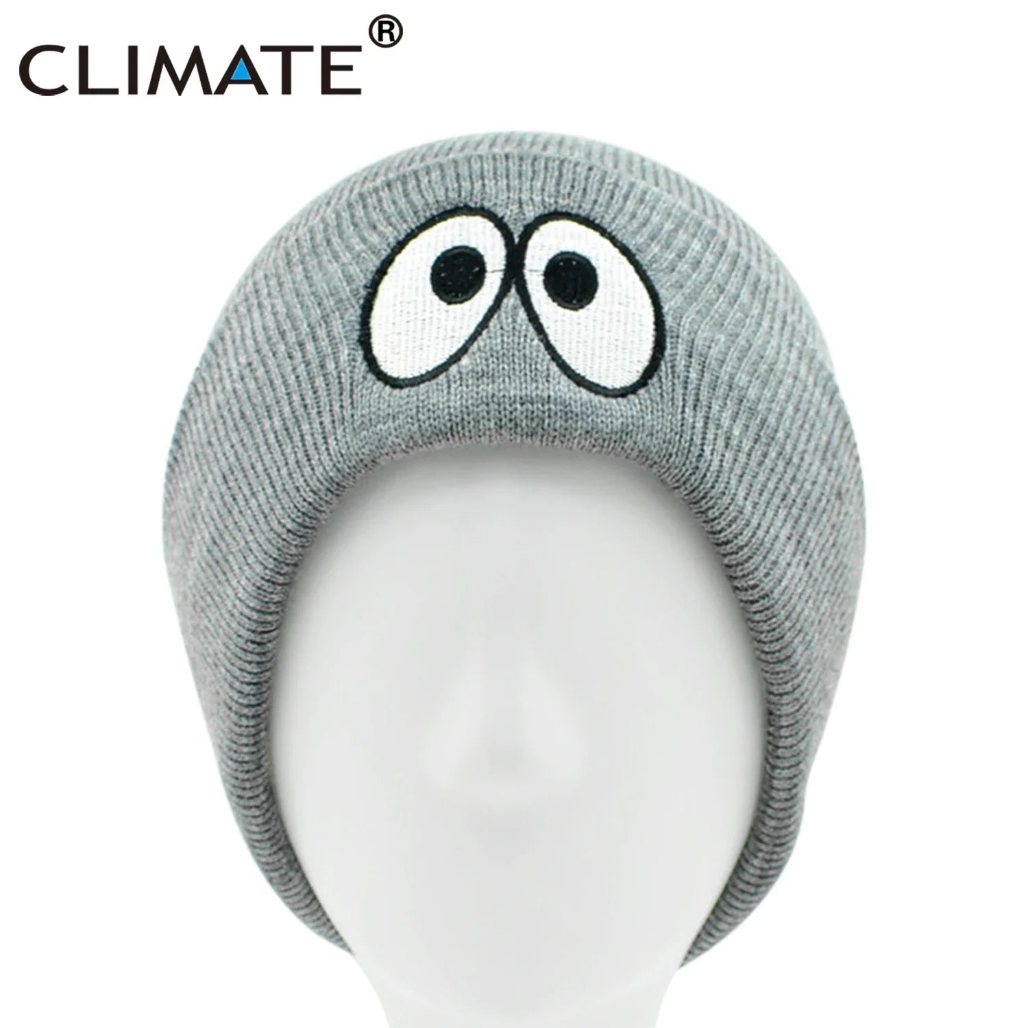 Femlion Green Knit Beanie Winter Hat Men Women Cute Eyes Warm Cap