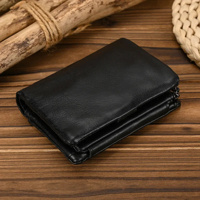 Femlion Men's Genuine Leather Wallet with Card Holder and Coin Pocket