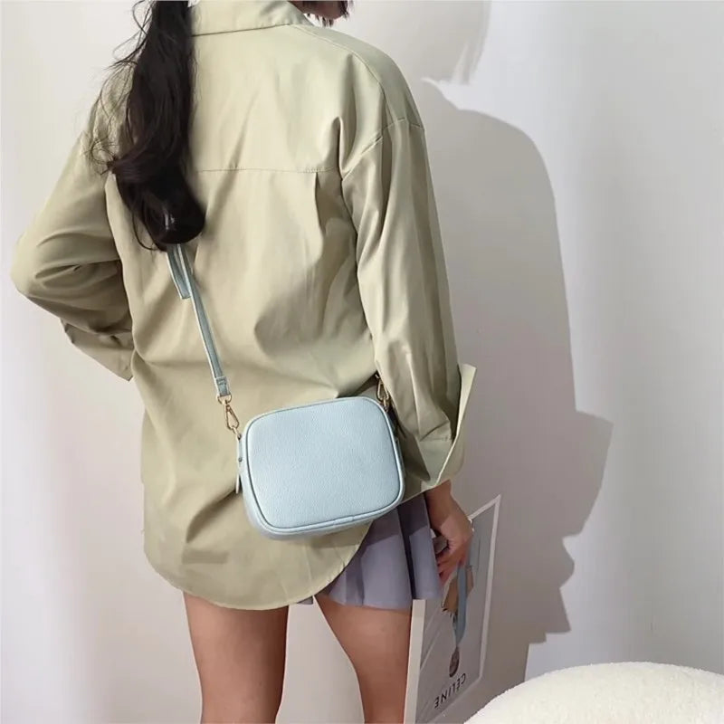 Femlion Solid Color Shoulder Bag: High Quality Classic Crossbody Purse